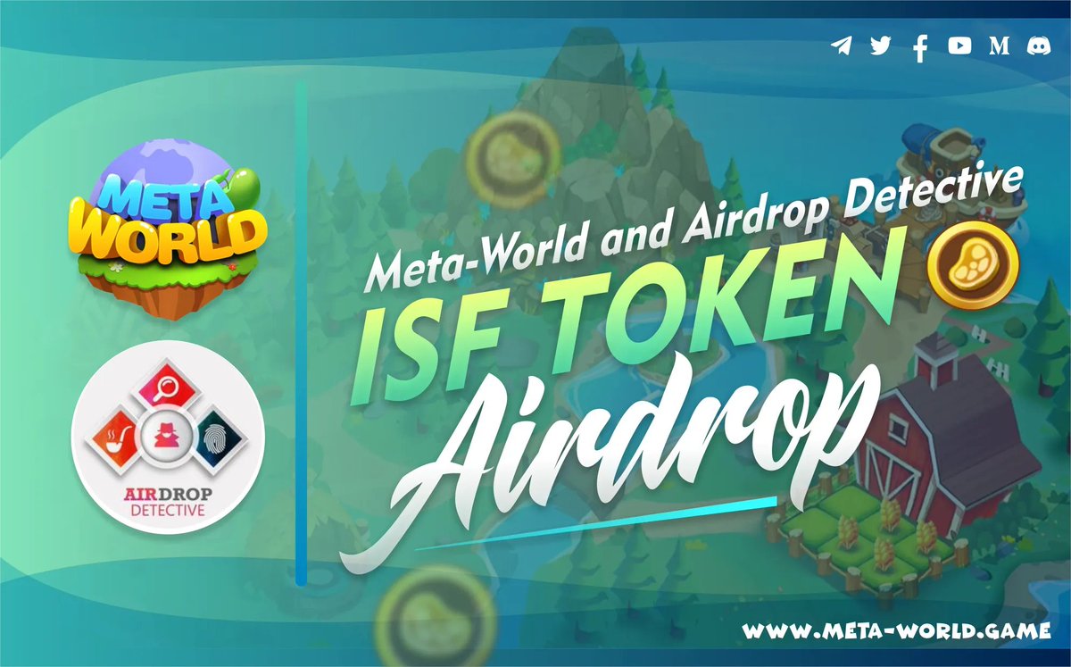 ✔️ Meta-World Airdrop (New Round) is live!

🔵 Airdrop Reward: Up to 1,000 ISF

🔵 Referral Reward: 500,000 ISF referral pool

🔵 Airdrop Link: t.me/MetaWorldNewro…

#Airdrops #Bitcoin #MetaWorld #AirdropDet #Crypto #Blockchain #MetaWorld #MTW