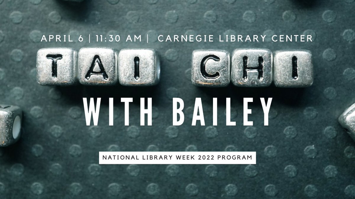 SCPLibraryKY's tweet image. Join Bailey for Tai Chi class tomorrow at 11:30AM in the Carnegie Library Center.  It&apos;s the perfect graceful exercise that helps to alleviate stress, decrease anxiety, elevate mood, and increase muscle strength! We hope to see you there!

#scplibrary #shelbyky #kylibraries