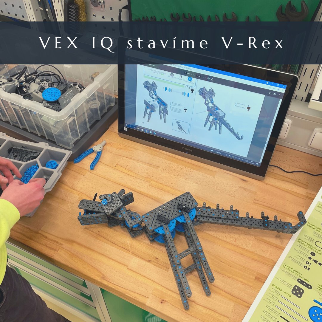 sps_CL's tweet photo. Před nedávnem jsme do školy zakoupili 3 stavebnice VEX IQ Super kit. Žáci vybraných ročníků se pustili do stavebnice V-Rex. A jak to celé dopadlo? Naprosto senzačně. Jak žáci říkají pomalý, ale fakt hustý dinosaurus. Více info v článku https://t.co/rcmGHaOOYn https://t.co/aznVBdd552