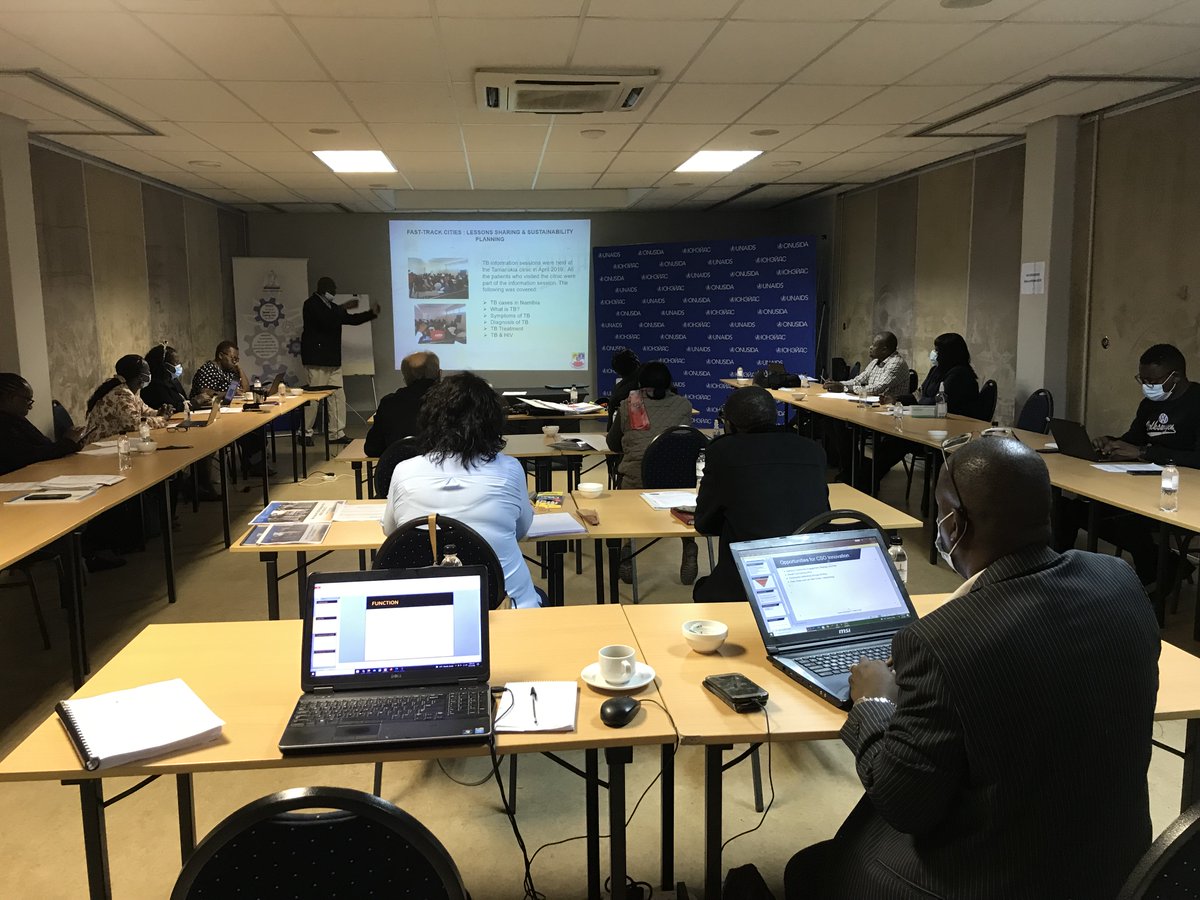 Day 1 of the Fast Track Cities Project Lessons sharing and Sustainability Planning Retreat in Swakopmund intended to increase city level engagement with partners engaged in the HIV response and reflect on progress; share knowledge and best practices.