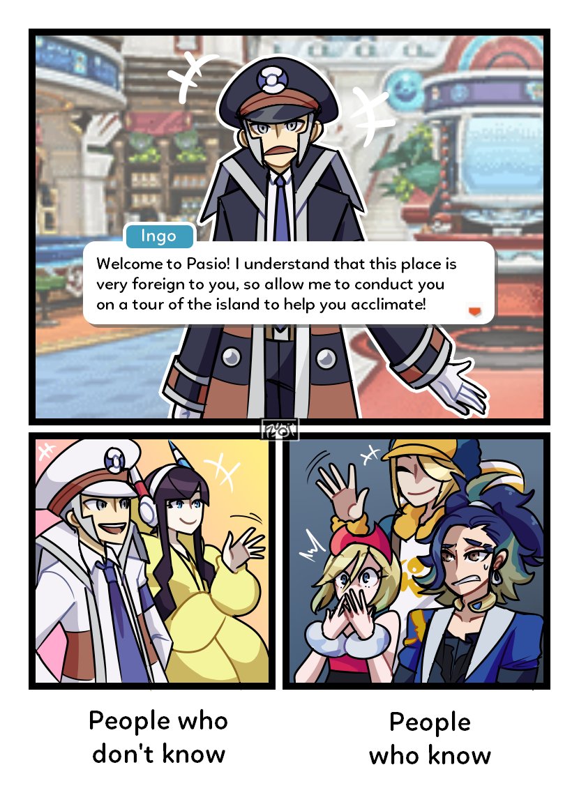 [#submas / #PokemonLEGENDS / #PokemonMasters ]
My personal theory for how they're gonna do Warden Ingo in PokeMas 