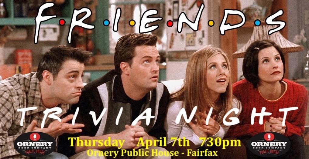 OrneryBeer's tweet photo. 🔥🔥 THIS THURSDAY NIGHT 🔥🔥

💥 Friends Theme Trivia Night!💥

We're not Central Perk, cause Beer is better that Coffee!  But we do love ourselves some Friends. Come show your Friends expertise.

Thurs - April 7th!
Starting at 730pm. 

🍺 🍻 $5 PINTS ALL NIGHT 🍻🍺

Come early! https://t.co/dkhEomNjZc