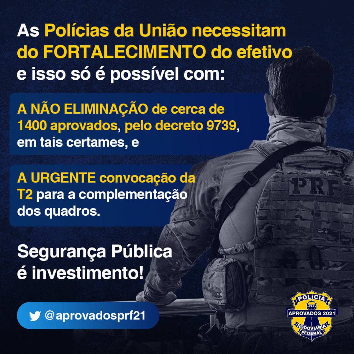 CamposNaysa's tweet photo. Sr @andersongtorres, contamos com sua ajuda para o afastamento do decreto limitador 9739 e convocação da T2 da PRF. @andersongtorres
#PauloGuedes
@MinEconomia
#sóFaltaAEconomia
#NAOaoDecreto9739
#ConvocaTodosPRF
#ConvocaT2PRF https://t.co/N0zhH3fyNI
