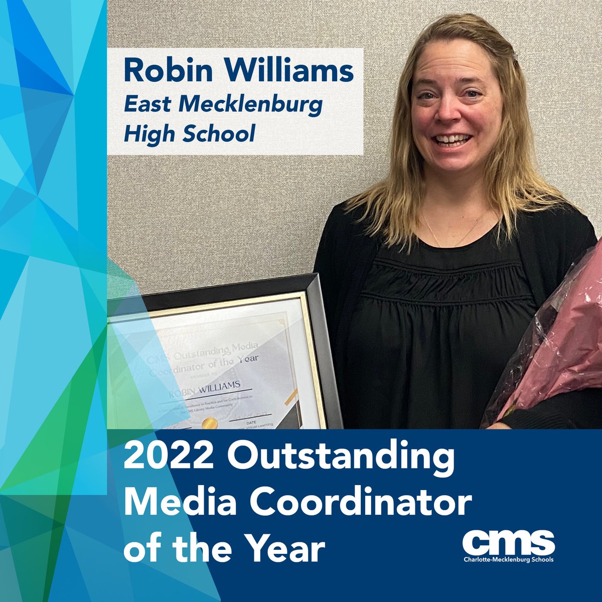 Charlotte-Mecklenburg Schools (@charmeckschools) on Twitter photo Please join us in congratulating our 2022 Outstanding Media Coordinator of the Year, Robin Williams <a href="/EastMeckHS/">East Mecklenburg HS</a>! #WeareCMS #NationalLibraryWeek Please join us in congratulating our 2022 Outstanding Media Coordinator of the Year, Robin Williams <a href="/EastMeckHS/">East Mecklenburg HS</a>! #WeareCMS #NationalLibraryWeek