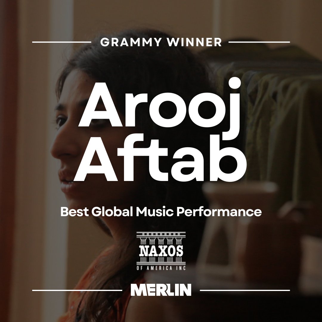 merlinnetwork's tweet photo. Congratulations to #MerlinMember @naxosrecords and their artist @arooj_aftab on your Grammy win! #GRAMMYs https://t.co/U3ojYtIEP8