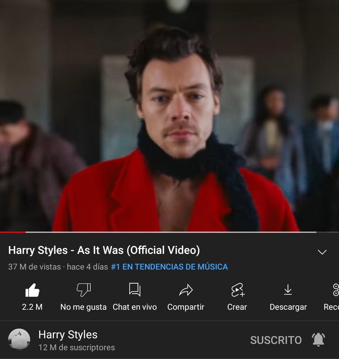 #AsItWas se mantiene en el puesto #1 en tendencias de música en YouTube. A alcanzado los 37M de visitas en su poco tiempo en la plataforma. 

Sigan con reproducciones✌🏻

youtu.be/H5v3kku4y6Q