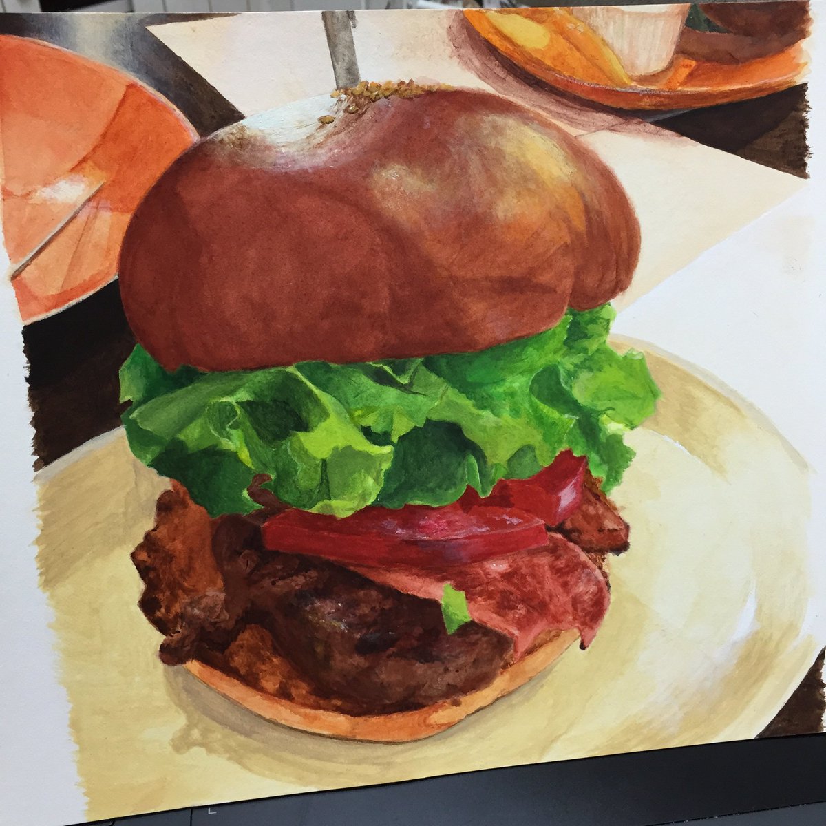 yui_42_'s tweet photo. 昔々に描いたハンバーガーが出てきた🍔 https://t.co/umbI0jATkC