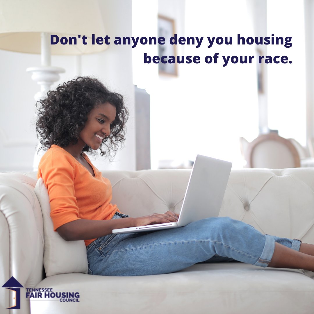 Where you live is your choice. Don’t let anyone deny you housing because of your race. The law is on your side. Learn more at: hud.gov/fairhousing 
#fairhousing #antiracism #endhousingdiscrimination #civilrights #tennfairhousing #thelawisonyourside