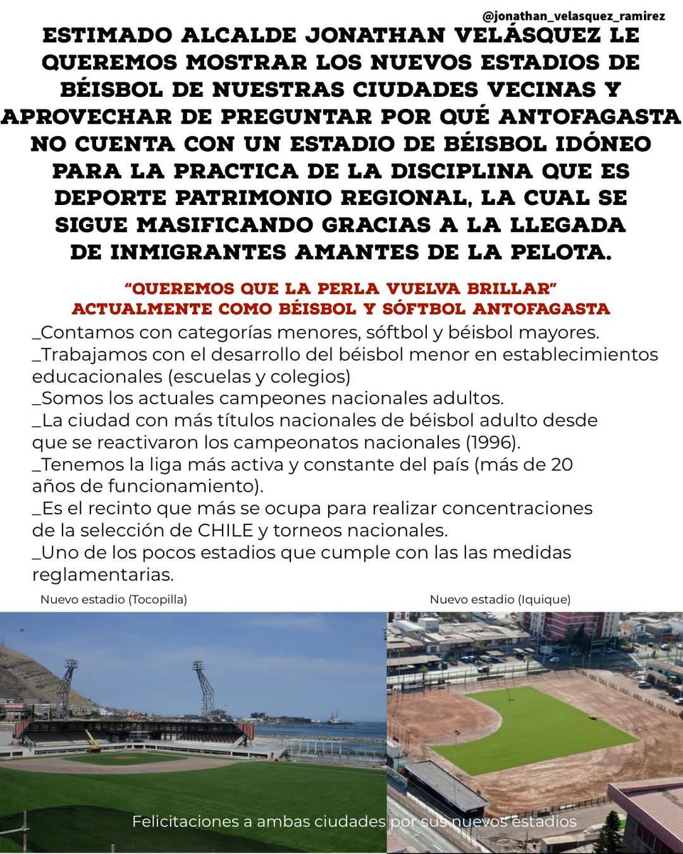 GisselleRojasN's tweet photo. @jonathanplan9
Ayuda! 🥎⚾ #antofagasta #softball #beisball #chile #Ayuda https://t.co/KFmextzz0X