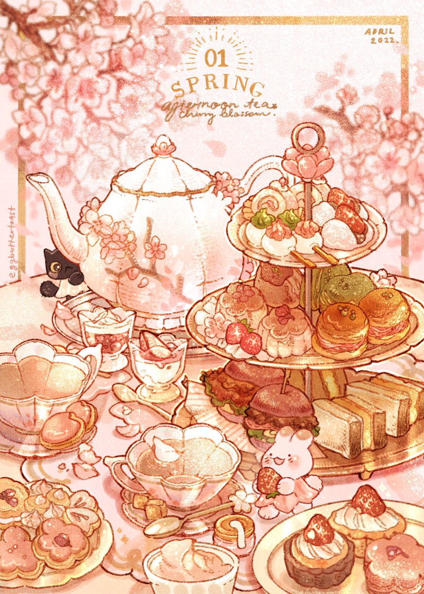 「🌸 Spring afternoon teatime 🌸 

Would y」|nao 🍞🍳のイラスト
