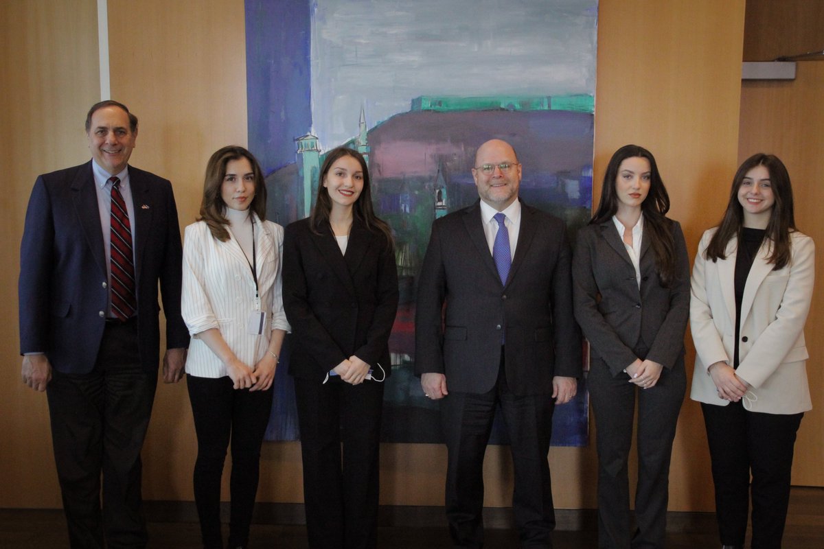 Kosovo’s greatest resource is its talented youth.  Inspiring meeting <a href="/USAIDKosovo/">USAID Kosovo</a> interns Fioreta, Rina, Bleona &amp; Edonita today who will work on joint priorities supporting Kosovo’s economy, enhancing its human capital, protecting its environment, &amp; strengthening energy security.
