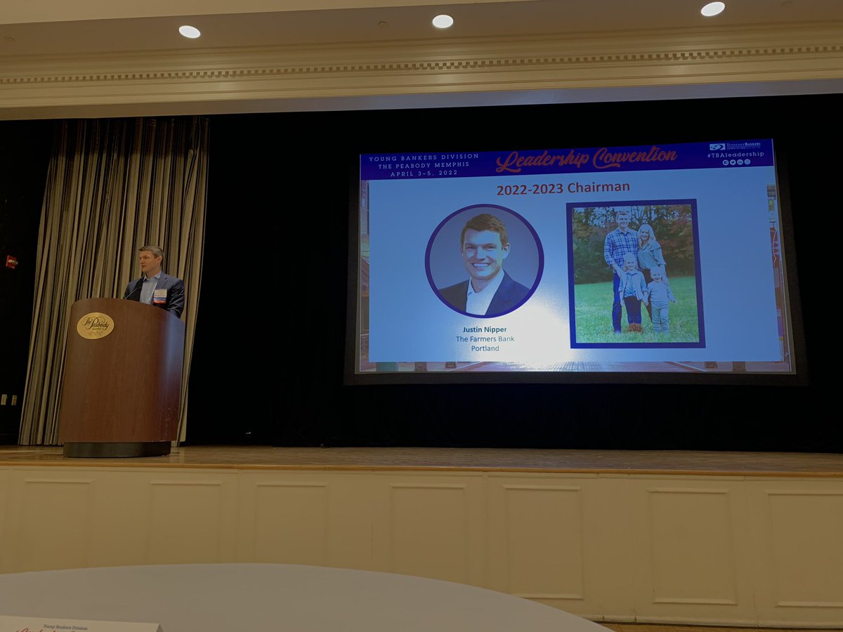 Congratulations to my friend and colleague Justin Nipper, the new incoming chairman of the <a href="/TNBankers/">Tennessee Bankers Association</a> Young Bankers Division.  #tbaleadership
