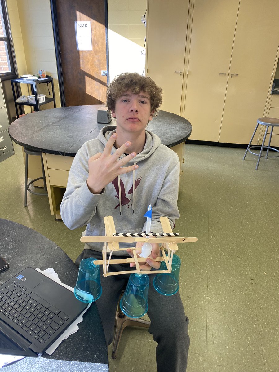 Students showing off their final trebuchet projects!