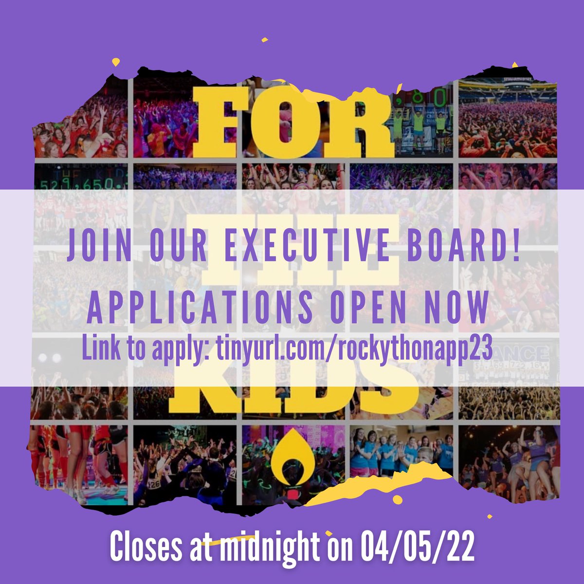 We’ve extended our application due day to today until MIDNIGHT! We would love to see you apply! 

Link to apply: tinyurl.com/rockythonapp23