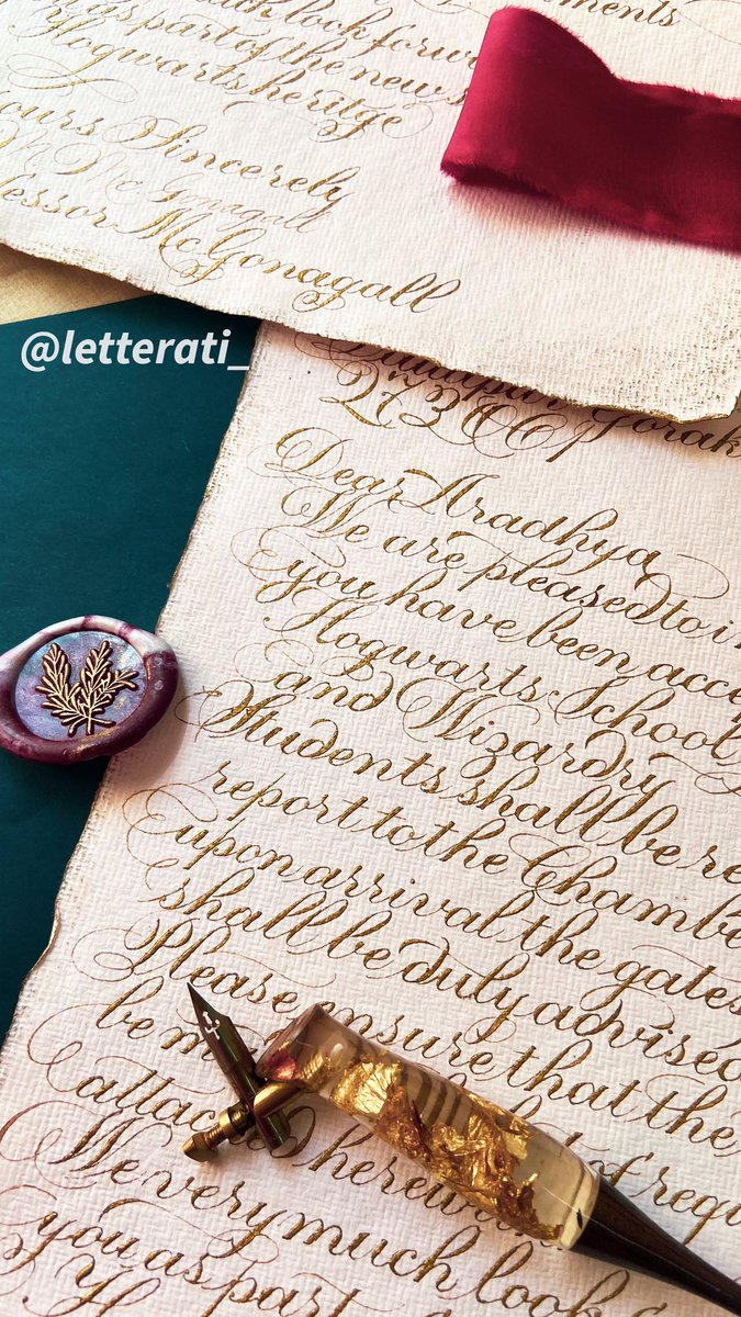 letterati_'s tweet photo. Handwritten Letter from Hogwart’s✨
#calligraphy #copperplate #pointedpencalligraphy #handwriting #handmade #handcrafted #typelove #typography #lettering #handmadegifts https://t.co/TTNrm9IwKh