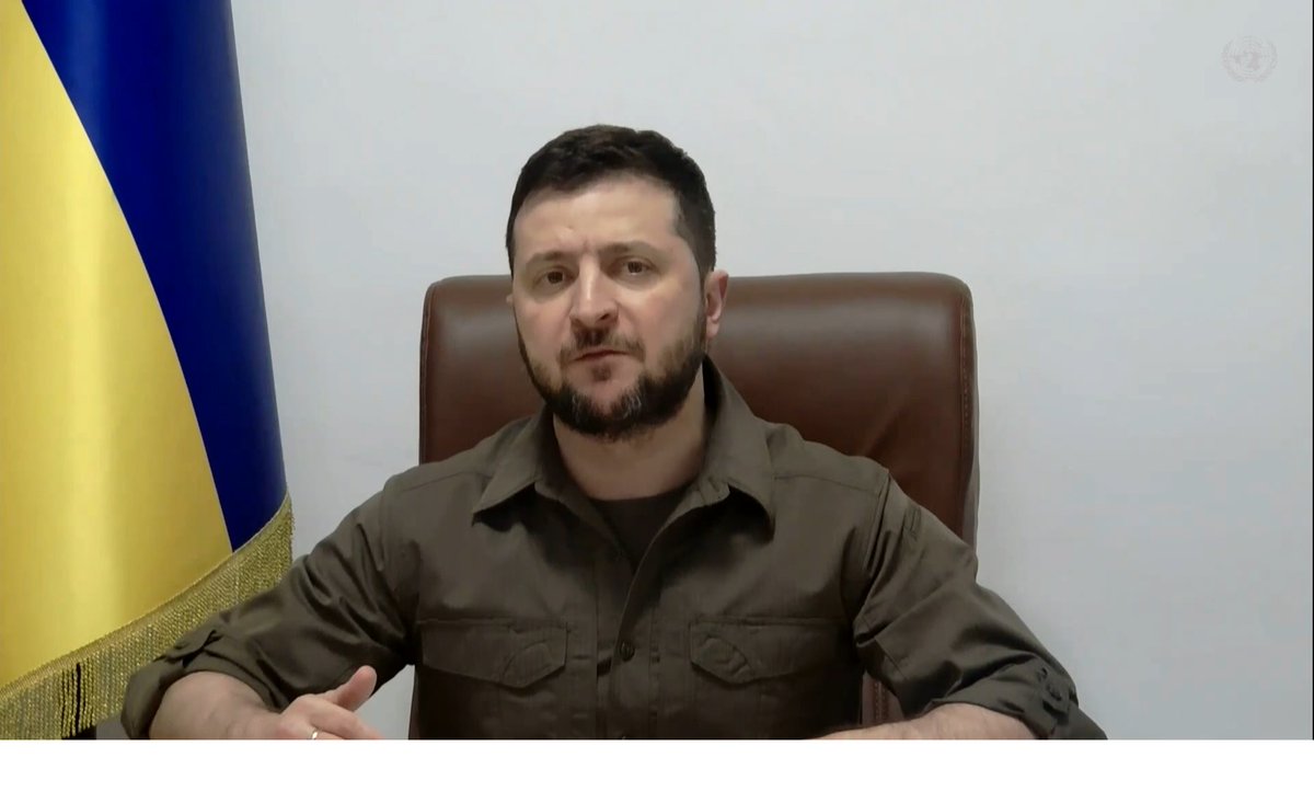 MansourOmari's tweet photo. Zelenskyy to UNSC: "massacre from #Syria..should've been stopped a long time ago..If tyranny had..once received such a response to their war..there wouldn't be war in my country..but the world watched & didn't want to see..How to stop it: #justice". DO NOT rehabilitate #Assad https://t.co/kb9kiFBuEw