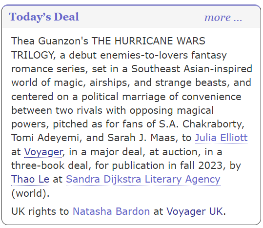 jelliott0811's tweet photo. Prepare to be blown away by this Deal of the Day! I've been a fan of the brilliantly talented @theagwrites for years, and I am beyond thrilled to work with her and the marvelous @agentthao and @natashabardon on this magical, spicy, epic debut! https://t.co/AnxIEvUIe5