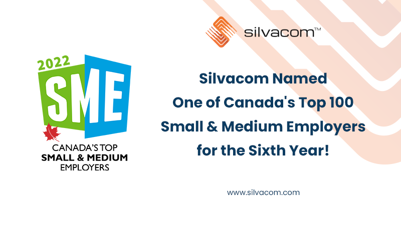 Silvacom's tweet photo. We are honoured to be recognized as one of Canada's Top Small &amp; Medium Employers for the sixth year!🎉 Thank you @top_employers!

Read our blog to learn the reasons why we were selected: https://t.co/8CWm6meZyn

#TopSME #TopEmployers2022 #EmployerOfChoice https://t.co/cXTT4XDT3f