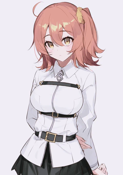 試験的に描いたラフぐだちゃん。彩度高い場所を絞った分、明度比で見やすくまとめる方法が分かって良かった。 