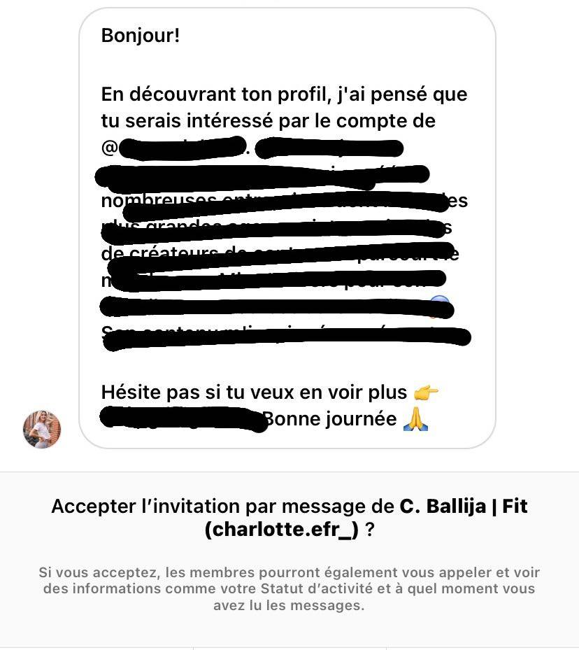 Les créateurs qui programment des BOTS pour nous envoyer des DM et nous "inviter" à faire découvrir leur compte ça me 😳 C'est tant la loose que ça Instagram en ce moment ?! (Celui que je viens de recevoir vient d'un profil considéré comme TOP dans nos castings influence hein....