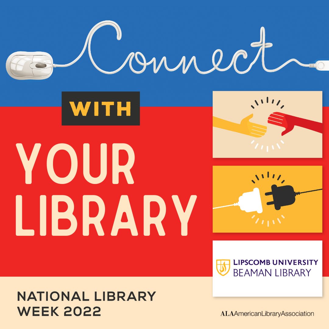 BeamanLibrary's tweet photo. Happy National Library Week 2022! This year's theme, chosen by the American Library Association, is "Connect with Your Library." https://t.co/Uax0RGNwEE