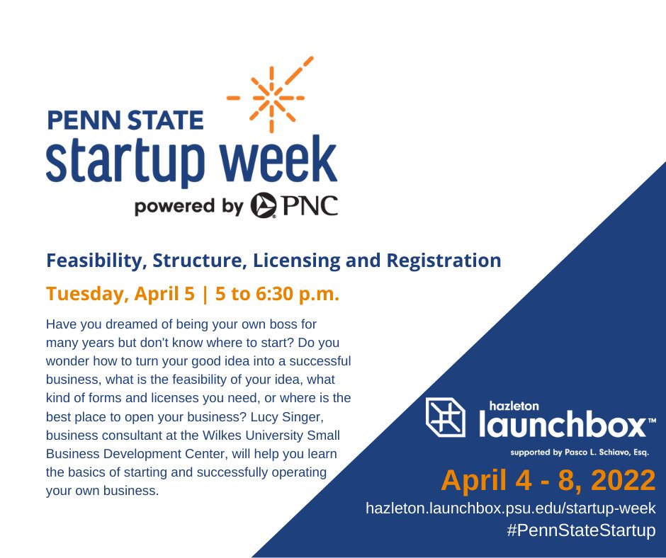 canbeinnovation's tweet photo. 📣Aspiring Entrepreneurs📣
All this week, our friends from the #HazletonLaunchBox will be hosting @PSUStartupWeek.
Join them today at 5 as they detail best practices and other keys to getting your business idea off the ground!
Details ➡️: https://t.co/K3ZycbkxcA
#Startup #PSU https://t.co/rdQrrfAzvN
