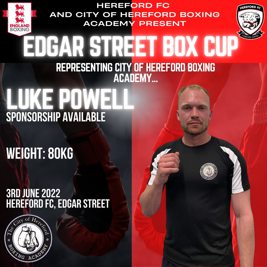 HFC__Events's tweet image. 🎙️ Weighing in at 176 pounds... 𝙇𝙪𝙠𝙚 𝙋𝙤𝙬𝙚𝙡𝙡 🎙️

Friday the 3rd of June, Luke Powell will take to the ring in the Edgar Street Box Cup 🥊

Tickets are available on our Website 👇
hereford-fc.myshopify.com/collections/ev…