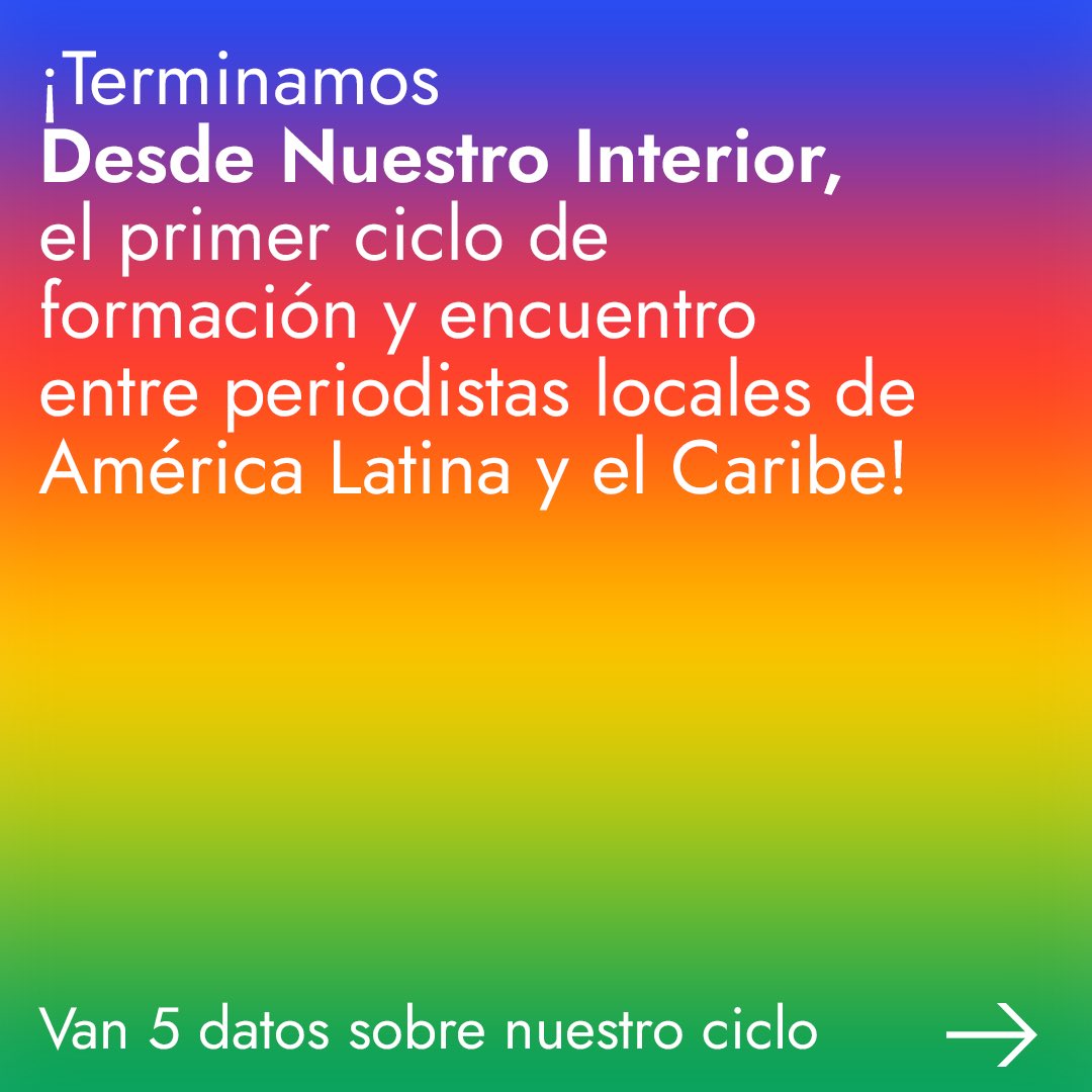 DLatitudes's tweet photo. ¡Terminó nuestro primer ciclo #DesdeNuestroInterior de @InteriorLatam 🌎

Este ciclo de formación y encuentro para periodistas locales de distintas latitudes resultó en un espacio con personas representando a 11 ciudades diferentes. 

Lee más detalles de este ciclo en el #hilo 👇 https://t.co/43WQiJHkqt