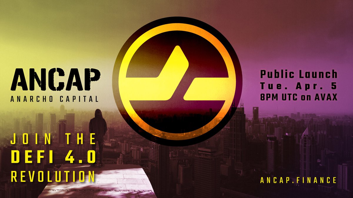 ANCAP_Finance's tweet photo. ๐ขICYMI๐ข
$ANCAP Launch in approx. 5hrs from now | ๐ 8pm UTC
#Defi4 #ANCAPonAVAX #AVAXgem #ForRevolutionariesByRevolutionaries https://t.co/snRI8DC1VN