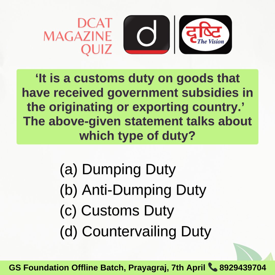 Drishti IAS English on X: Solutions are in the Drishti Current Affairs  Today (DCAT) magazine. #DCAT Magazine covers all the three stages of #CSE -  Prelims, Mains & Interview. Subscribe:  #Olympiad  #