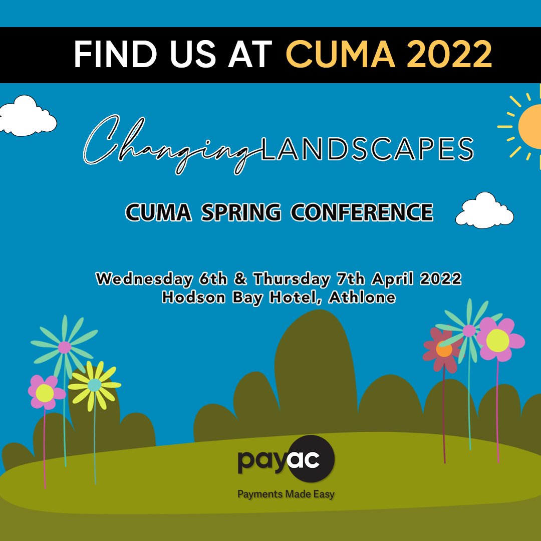 The CUMA Spring Conference &amp; AGM takes place on the 6th and 7th of April 2022, and we look forward to welcoming connections and reconnecting with familiar faces. Our representatives will be running a fantastic competition to win a €250 Ireland's Blue Book voucher.

#cuma2022