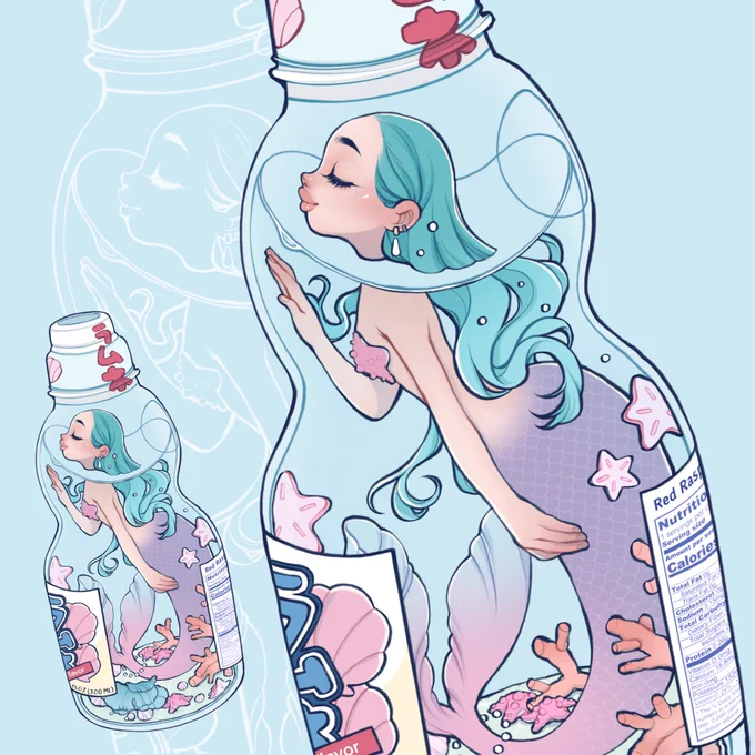 Bottle💗✨
Tb to last year's Mermay, I still really like this one☺️ #mermay 