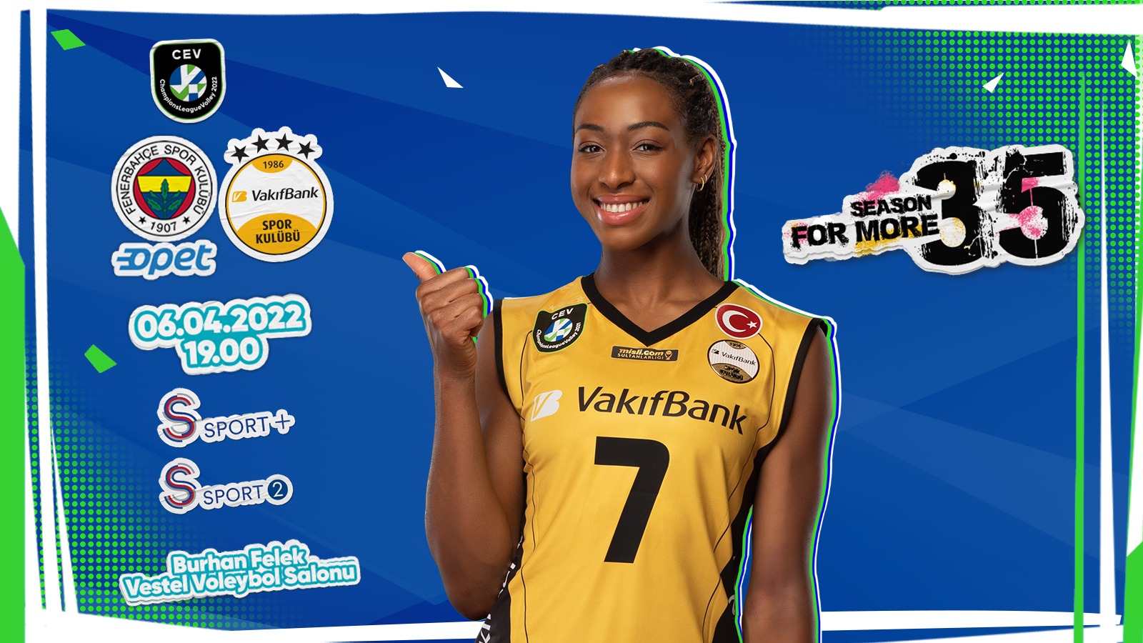 Vakıfbank'ın Fenebahçe Opet Maçı İçin Hazırladığı Görsel