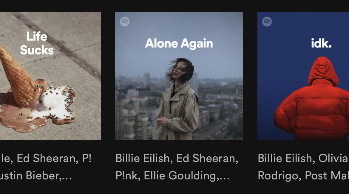 ummerica's tweet photo. My Spotify hates me. Look at these suggested playlists… wtf hahaha https://t.co/sdhtD3yYgM
