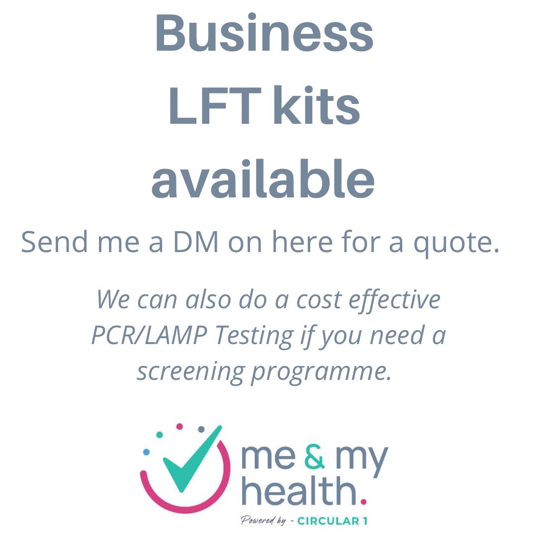 ShowcaseCumbria's tweet photo. BUSINESS LFTs AVAILABLE from my work as well as a Covid Testing Screening Programme. Let me know what your business/ employees needs are & we can provide what is required. Pop me a DM to know more.
#covidtesting #keepingsafe #keepingworkplacesafe #LFT #LFTTest #LAMP #PCR https://t.co/RZHIXjPJo4