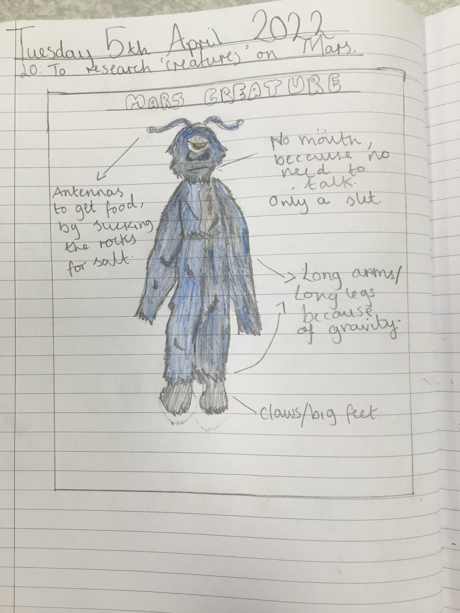 KingsleyLpool's tweet photo. Today, for Science Week, we planned and sketched our own Mars creatures. Stay tuned for more updates tomorrow! #kingsley #kingsleyscience #kingsleyscienceweek #solarsystem #mars #lifeonmars https://t.co/G07Lq9ZDUg