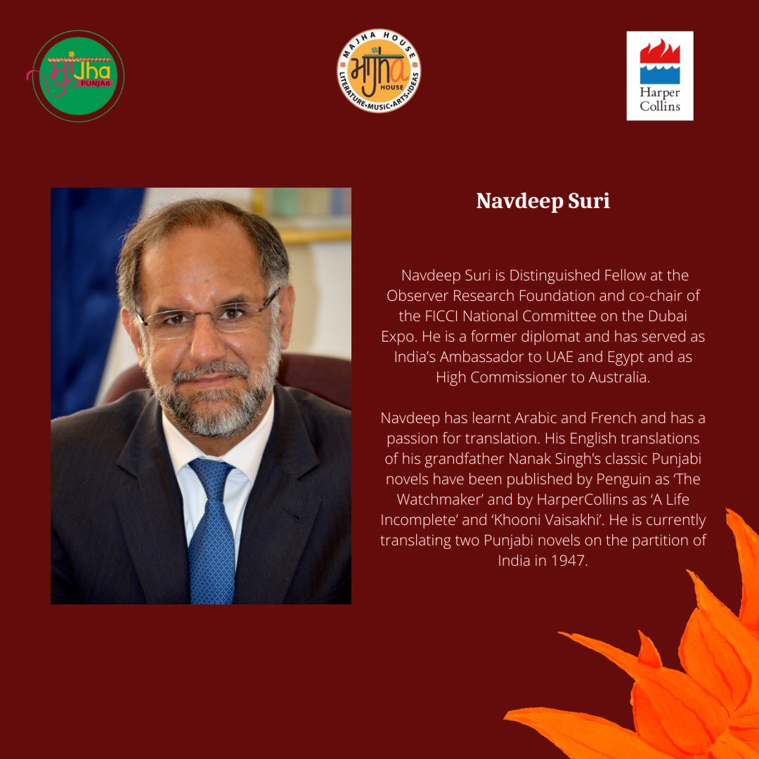 MajhaHouse's tweet photo. Thursday 
14th April 2022 
6:00p.m

KHOONI BAISAKHI
A poem from the Jallianwala Bagh Massacre1919

Navdeep Suri in conversation with Sarbjot Singh Behl 

Whatsapp 9988642489 for zoom link

@navdeepsuri https://t.co/jX0RWqtidF