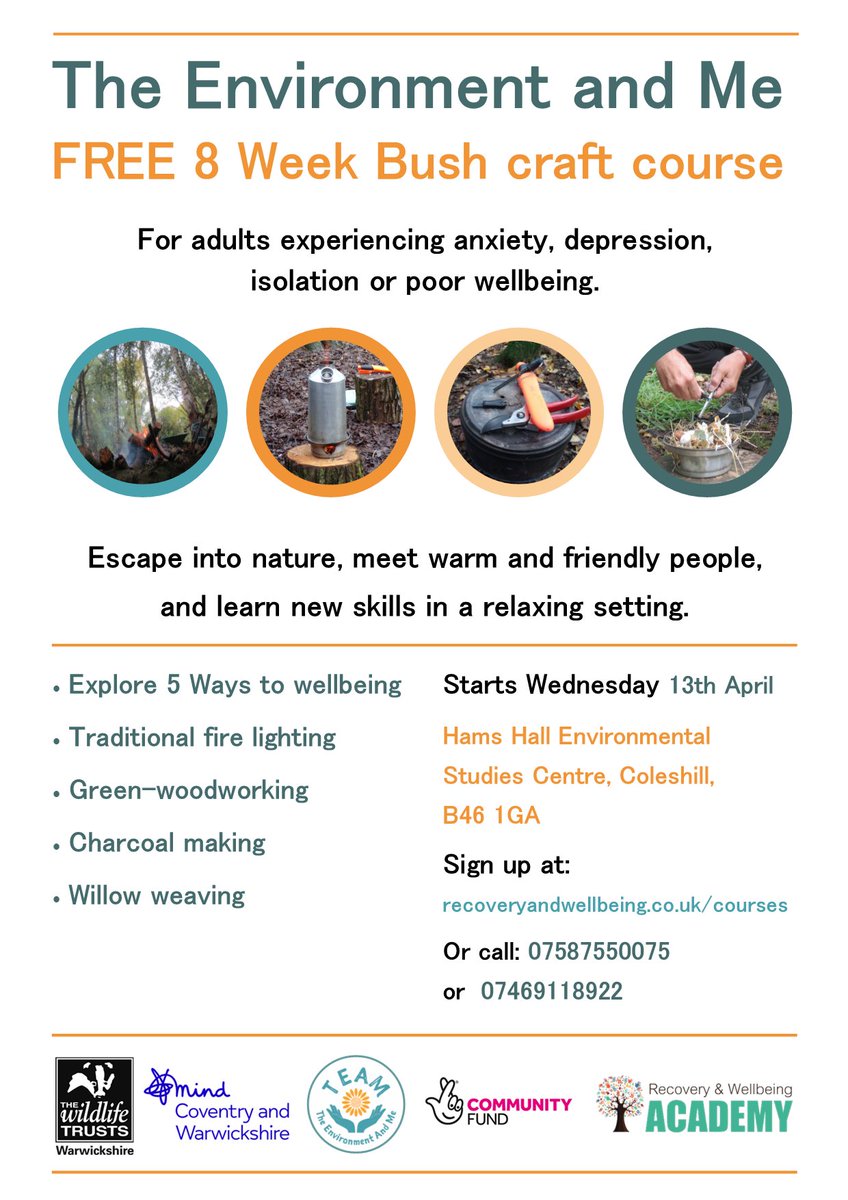 Enrol on the <a href="/WKWT/">Warwickshire Wildlife Trust</a> 's 'brilliant' 8 week Environment and Me course now 🌳
