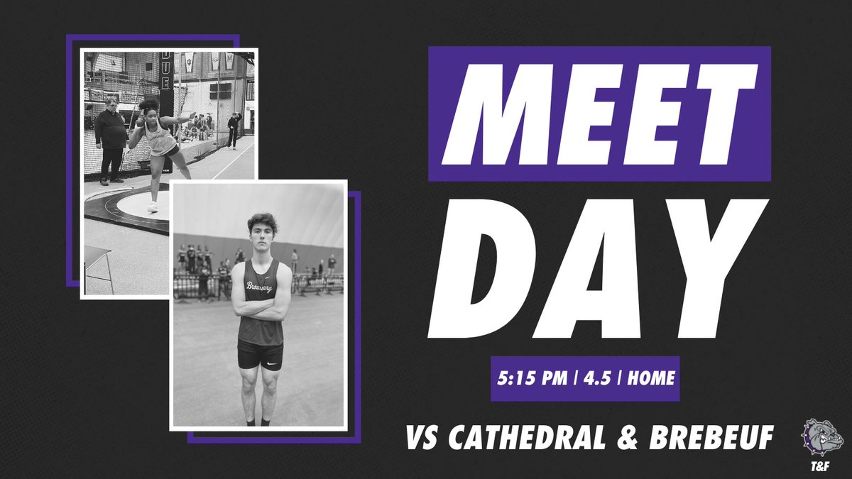 bhsdogs's tweet photo. It’s #MEETDAY

🏃 » @BHSDogsTrack 
🆚 » Cathedral &amp; Brebeuf
📅 » April 5
⏱ » 5:15 PM
📍 » Brownsburg
🎟 » https://t.co/BuyFpzXAeZ 

#BulldogTough | #BulldogFamily https://t.co/WYtzyBuak1