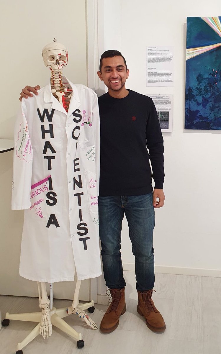 AMS_Helsinki's tweet photo. Do you remember this coat worn by @QasimMajid30 @helsinkiuni? Check how it looks now in our exhibition! #postdoc #AcademicTwitter 

We are excited! 🎆🎇

#ArtMeetsScienceHelsinki is freely open to everyone from 7th-23rd of April, come and check all! #sciart #OpenScience #ftdk https://t.co/sKRDgIkuL5