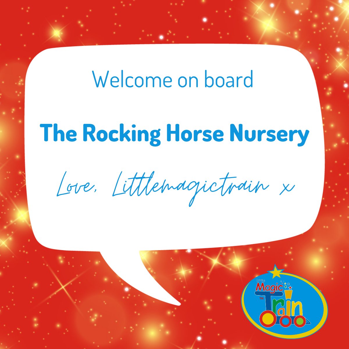 LittleMagicTrn's tweet photo. A big hello and welcome to @RHorseNursery in London. We are so excited you are now part of the Littlemagictrain family #therockinghorsenursery #earlyyears #earlyyearsresources #earlyyearswales #earlyyearseducation #earlyyearsplay #earlyyearstraining #earlyyearseire https://t.co/UEVss4WBla