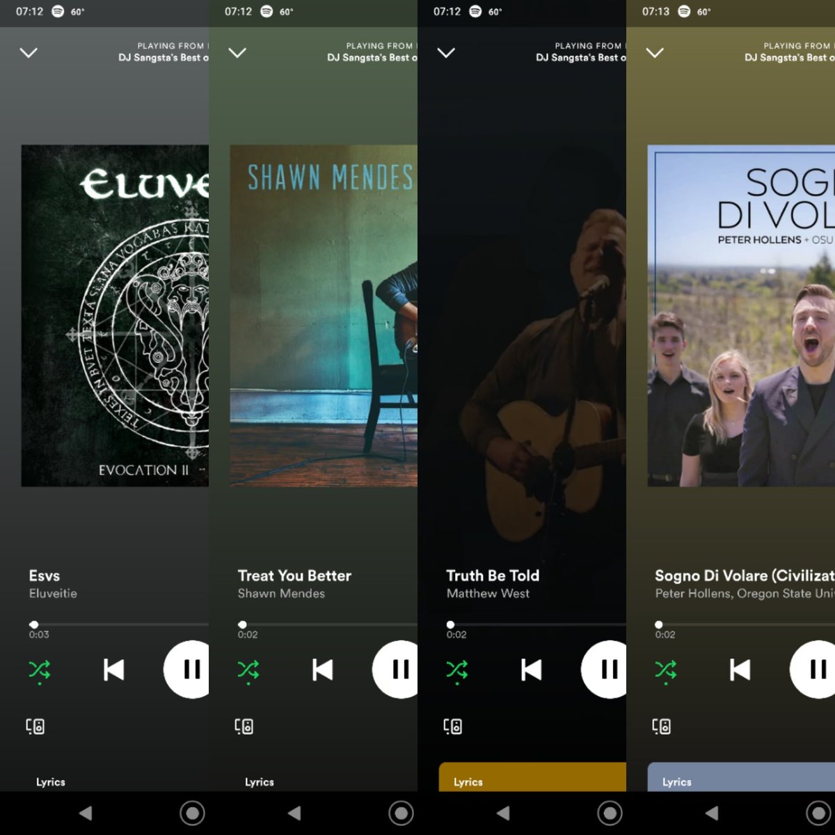 DJSangsta's tweet photo. #First4Songs on 4-5-22: #Esvs by #Eluveitie, #TreatYouBetter by #ShawnMendes, #TruthBeTold by #MatthewWest, #SognoDiVolare covered by #PeterHollens and #OregonStateUniversityChamberChoir.

#music #DJSangsta #musicislife #Spotify #musicismyescape #oooShiny https://t.co/DP01t2YJSw