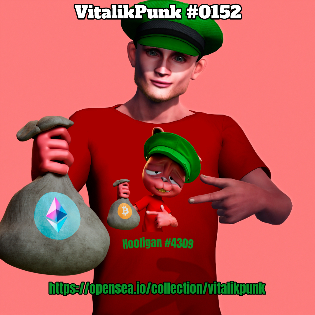 VitalikPunk #0152
opensea.io/collection/vit…
1000 unique Vitalik Punks
  (allusions to NFTs, brands, movies etc are not copy-paste so they wont be like the originals)