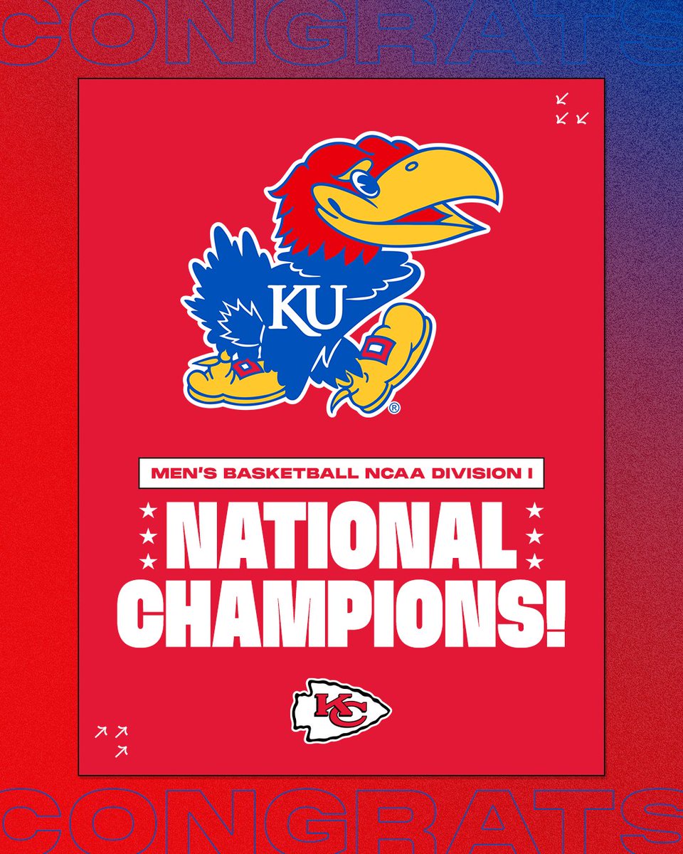 Chiefs's tweet photo. Big congrats to the new National Champions, @KUHoops! 🏀 https://t.co/pzPBShRUXu