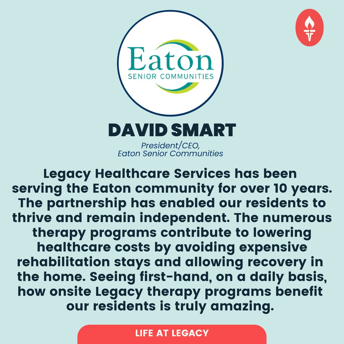 Hear what our partners are saying about Legacy! 🗣

To learn more about partnering with Legacy, please click the link below. buff.ly/3MqIBNh
#IgniteYourLegacy #WeAreLegacy #partnership #seniorhealth #physicaltherapy #occupationaltherapy #speechtherapy #WellnessProgram