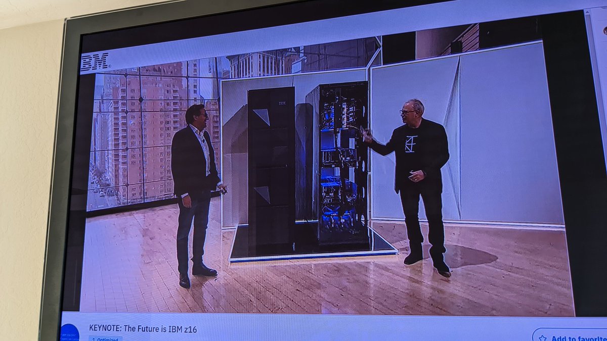 AND THERE IT IS! The IBM z16! 😍 Presented by <a href="/dariogila/">Dario Gil</a> &amp; <a href="/rossmauri/">Ross Mauri</a> ✨ #IBMz16Day #IBMz16