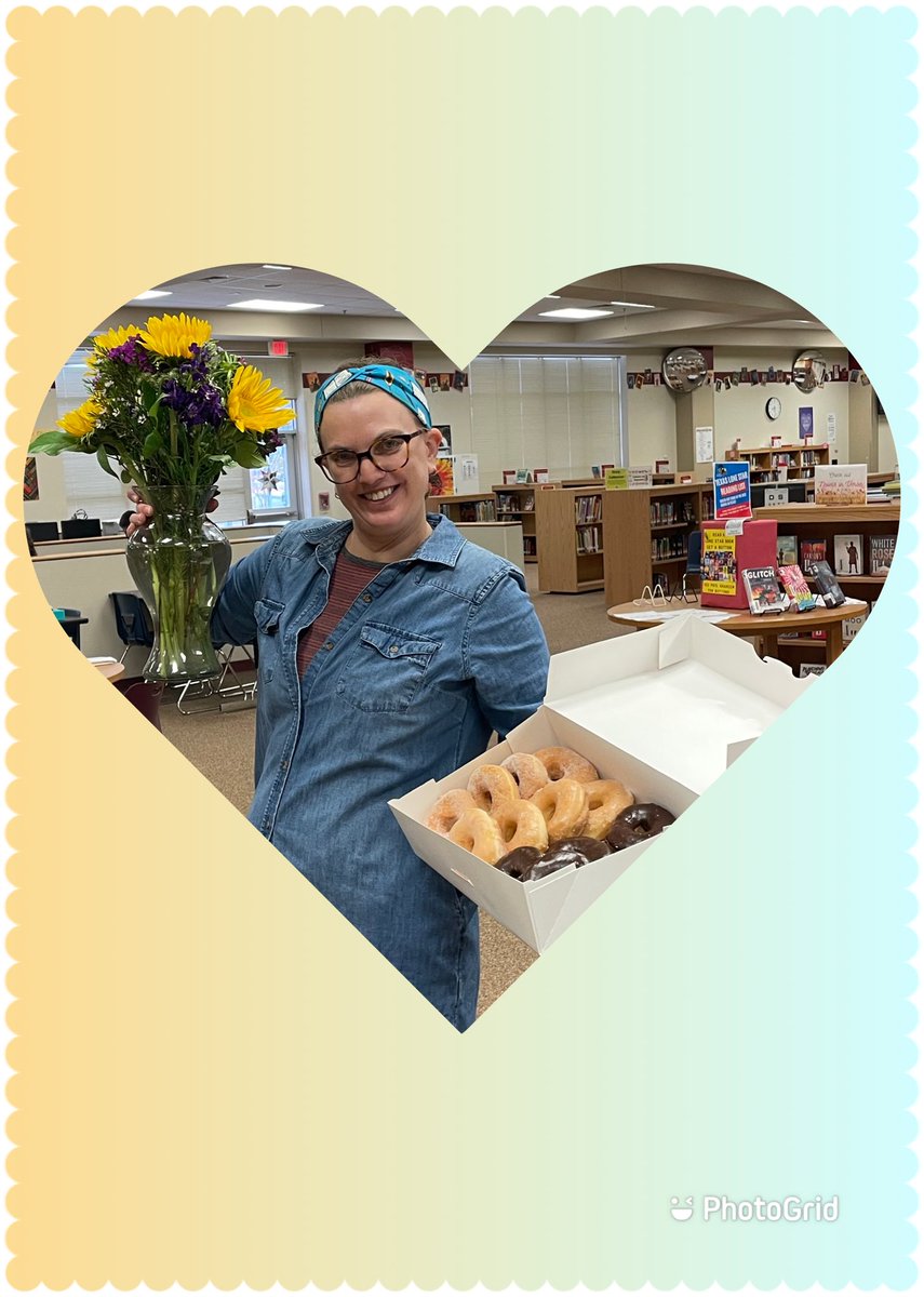 DBMSCounseling's tweet photo. Shout out to our awesome librarian Mrs. Shaheen during #NationalLibraryWeek @LibraryBriscoe ! We are so thankful for ALL the things you do for our students and staff @NISDBriscoe. https://t.co/GXLbhncrxW