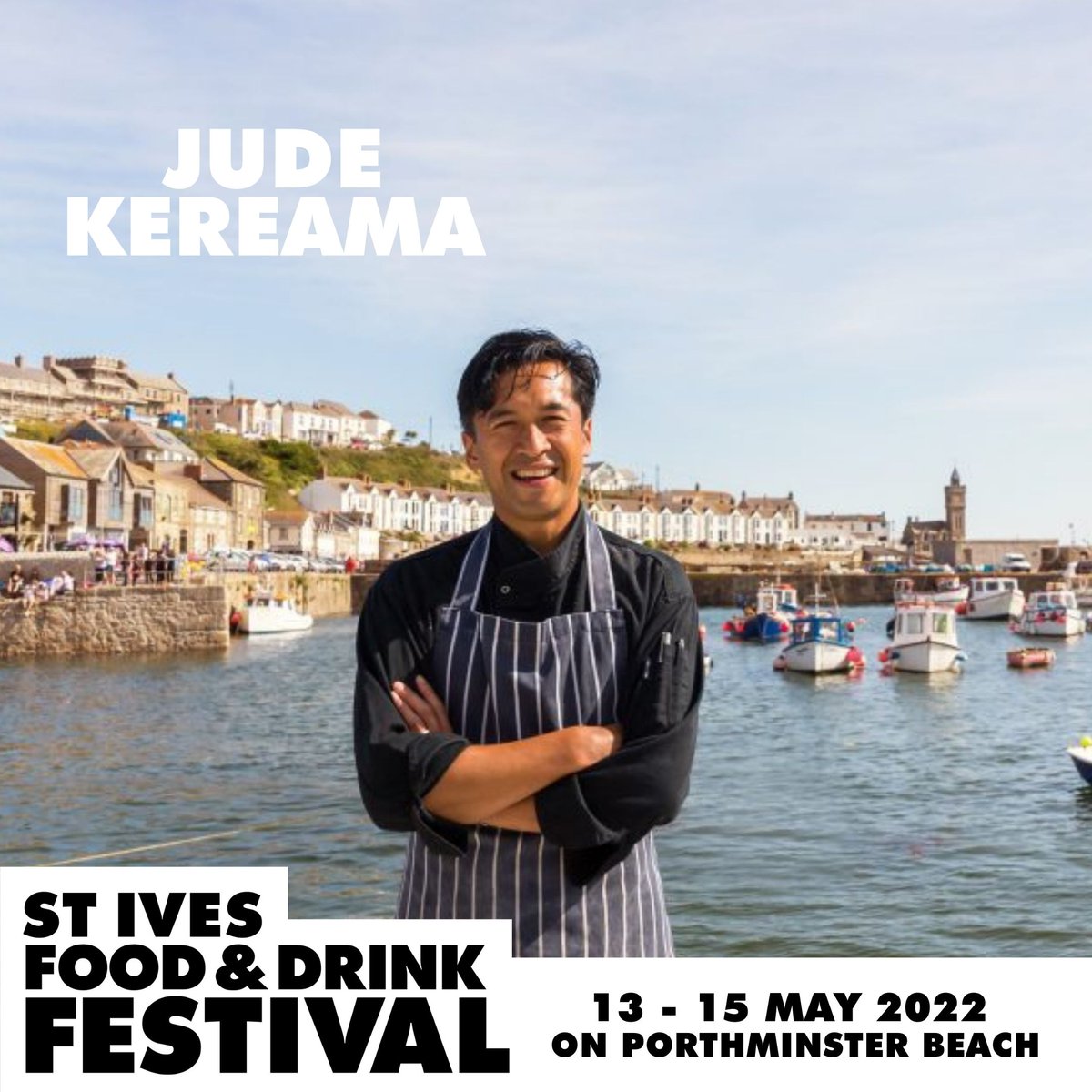 Next the spotlight shines on @JudeKereama who will be joining us at St Ives Food and Drink Festival this year. A well loved Cornwall local, Jude is heading down to the festival to show us how to bring his signature flair to even the most humble of ingredients. #judekereama