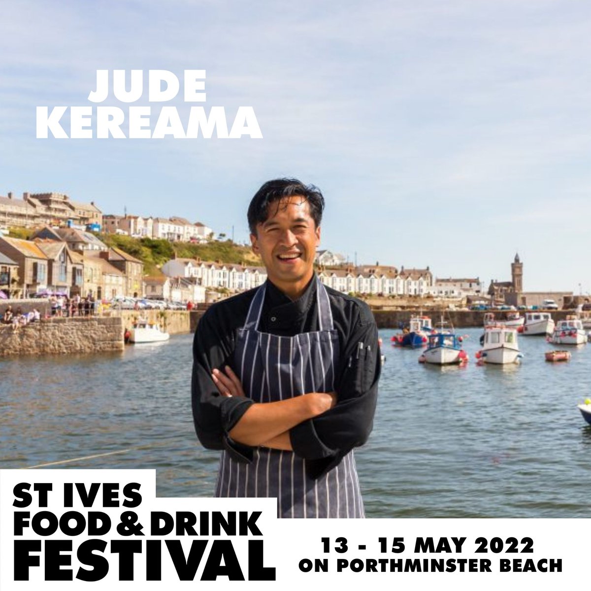 Next the spotlight shines on <a href="/JudeKereama/">jude kereama</a>  who will be joining us at St Ives Food and Drink Festival this year. 

A well loved Cornwall local, Jude is heading down to the festival to show us how to bring his signature flair to even the most humble of ingredients.  

#judekereama
