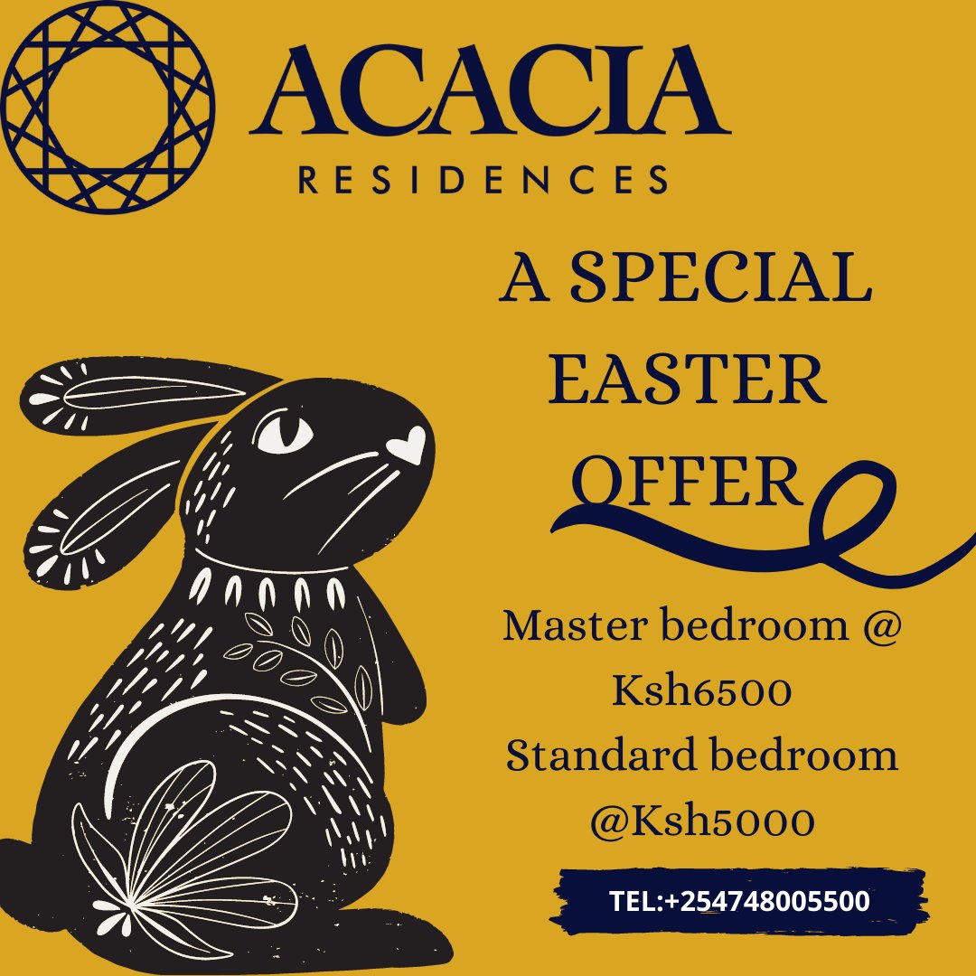 acacialodwar's tweet image. Come celebrate this Easter holiday with your family and friends at Acacia Residences where we ensure a comfortable stay and a memorable holiday.
#ExploreTurkana 
#Easter2022